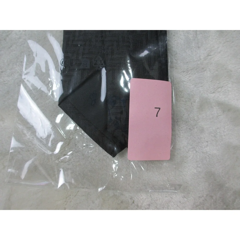 NEW ETON Neck Tie Mens Black Chevron Silk Made In Italy Casual 07